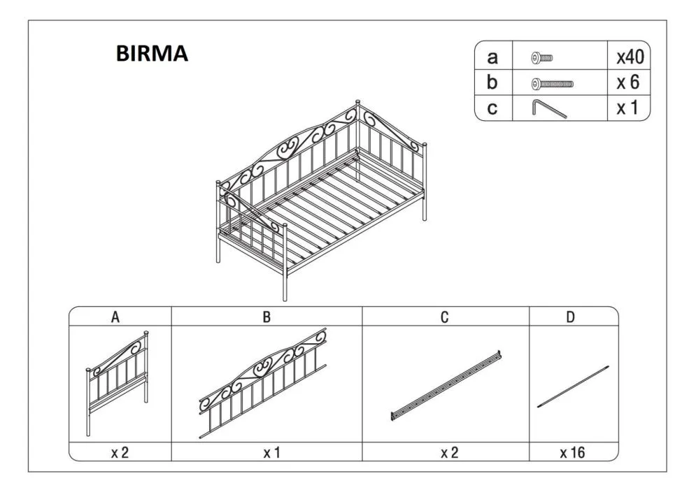 Instrukcja montażu łóżka BIRMA