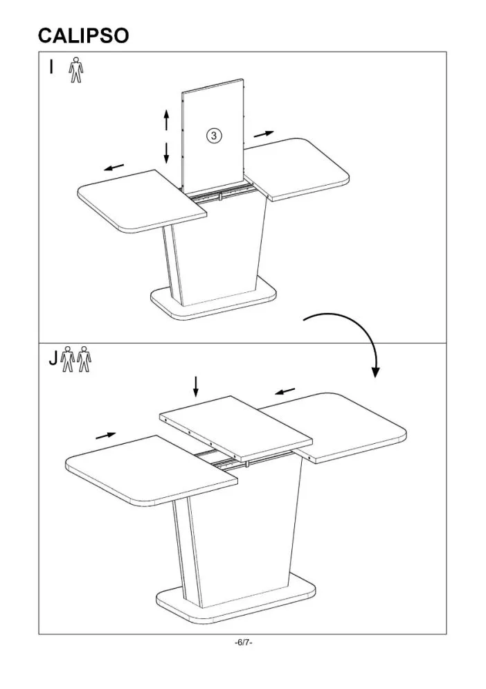 Stół CALIPSO 110(145)x68 biały mat/beton rozkładany | MIRAT.