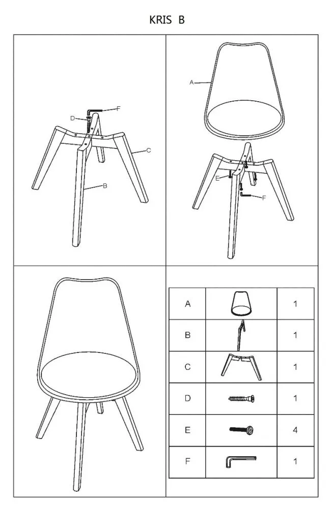 Krzesło KRIS czarne/buk z tworzywa inspirowane Eames Eiffel | MIRAT. styl SKANDYNAWSKI kolekcja DIOR
