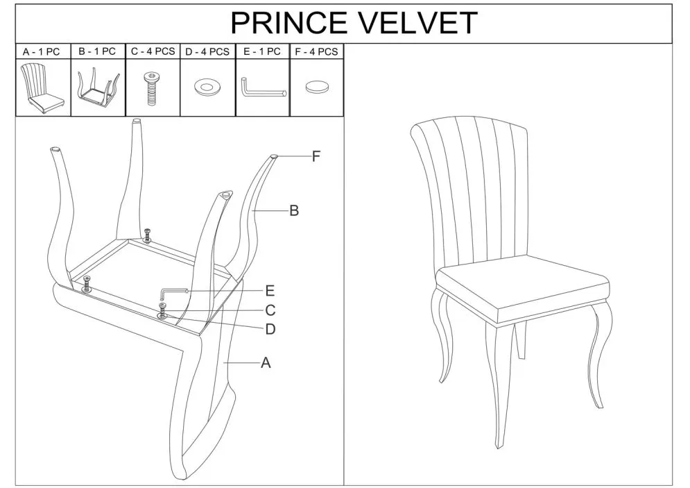 Krzesło tapicerowane PRINCE VELVET czarne/chrom do jadalni w stylu glamour | MIRAT. styl GLAMOUR