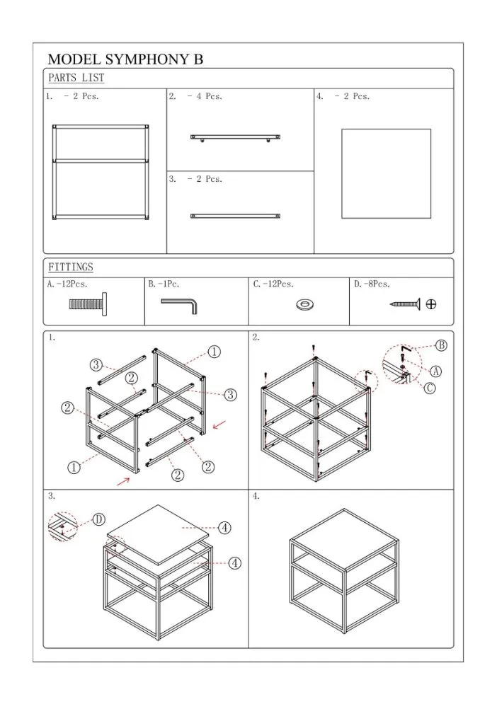 Ława SYMPHONY B 50x50 czarna z półką | MIRAT. w stylu LOFT kolekcja
