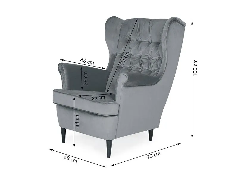 Fotel HARRY VELVET curry uszak do salonu | MIRAT. w stylu GLAMOUR, VINTAGE kolekcja
