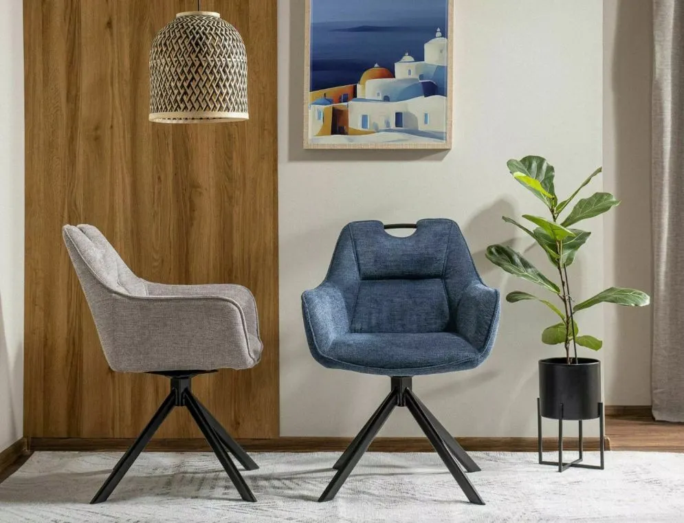 Krzesło tapicerowane REMO BREGO granatowe obracane w stylu loft I sklep meblowy MIRAT. styl LOFT