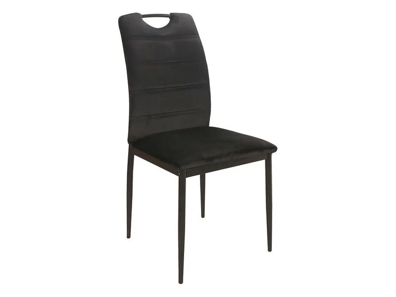 Krzesło tapicerowane RIP VELVET czarne do salonu | MIRAT. w stylu GLAMOUR, LOFT kolekcja