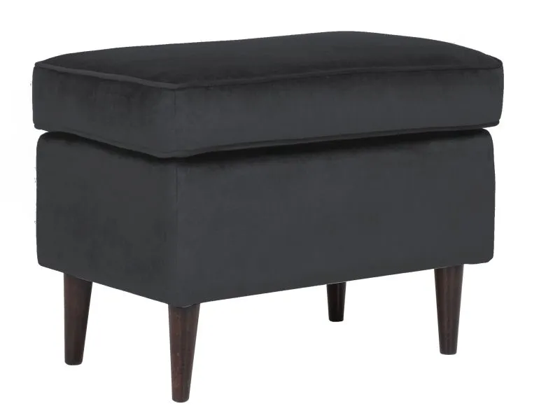 Pufa RON VELVET czarna aksamitna w stylu glamour | MIRAT. w stylu GLAMOUR kolekcja