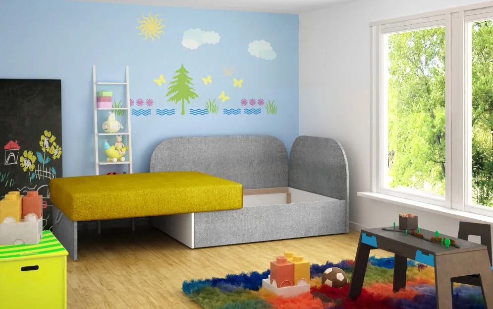 Sofa rozkładana z funkcją spania ROSA szara polskiej produkcji | MIRAT.