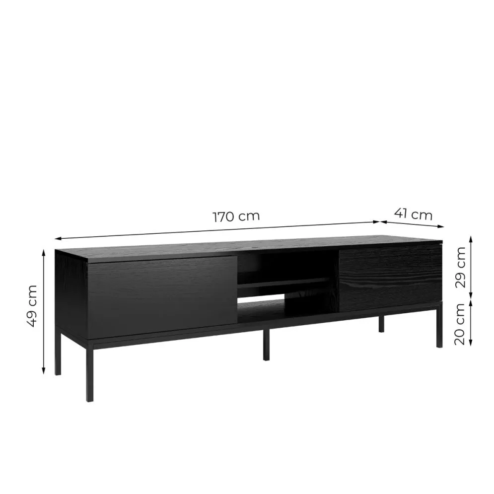 Szafka RTV KRON 170cm czarny dąb do salonu I sklep meblowy MIRAT. styl LOFT kolekcja KRON