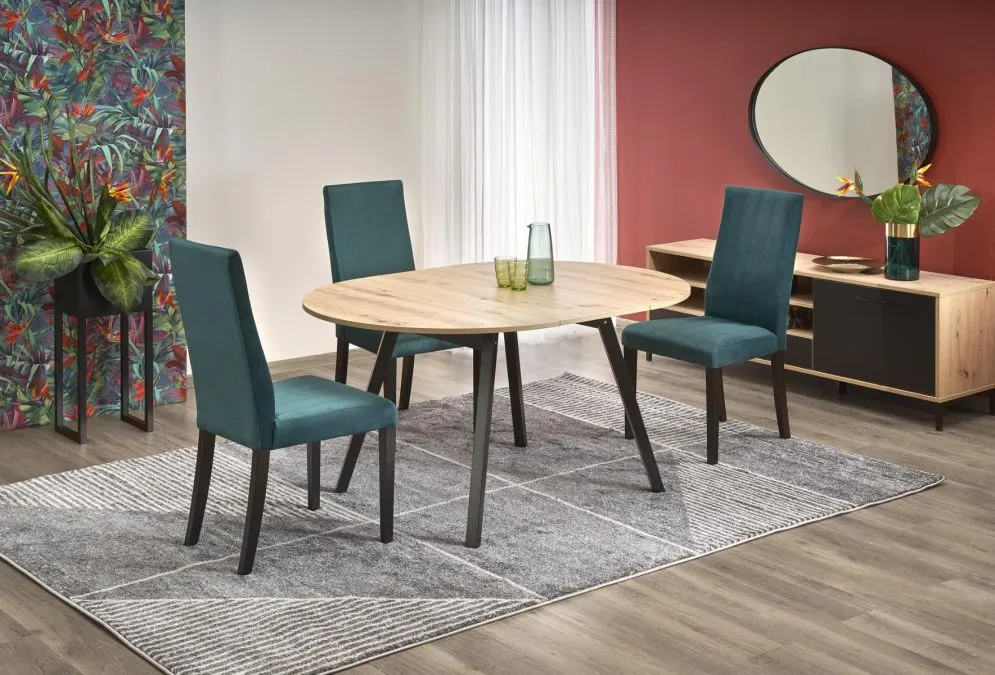 Stół RUBEN 102(142)x102 dąb artisan rozkładany okrągły | MIRAT. w stylu LOFT kolekcja
