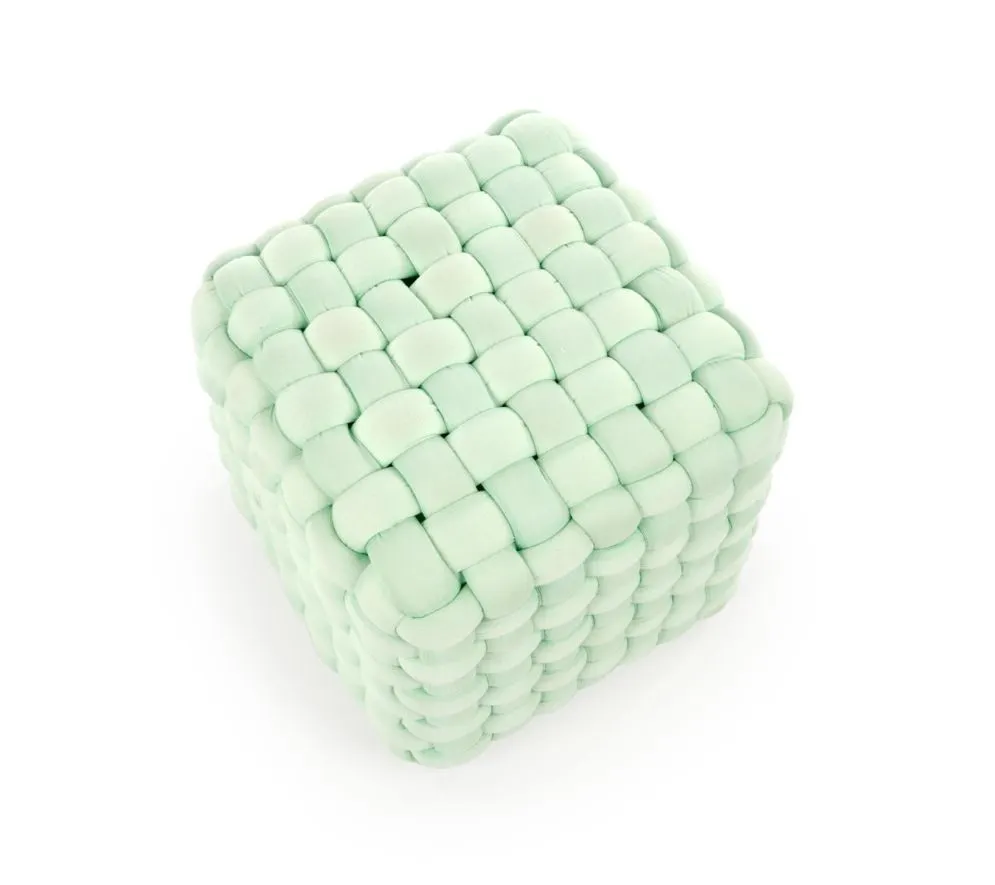 Pufa RUBIK jasnozielona przeplatana | MIRAT. styl GLAMOUR