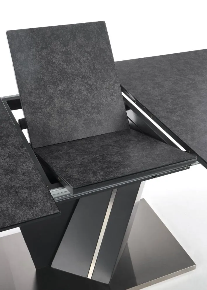 Stół rozkładany SALVADOR 160(200)x90 ciemnoszary do salonu | MIRAT. styl GLAMOUR