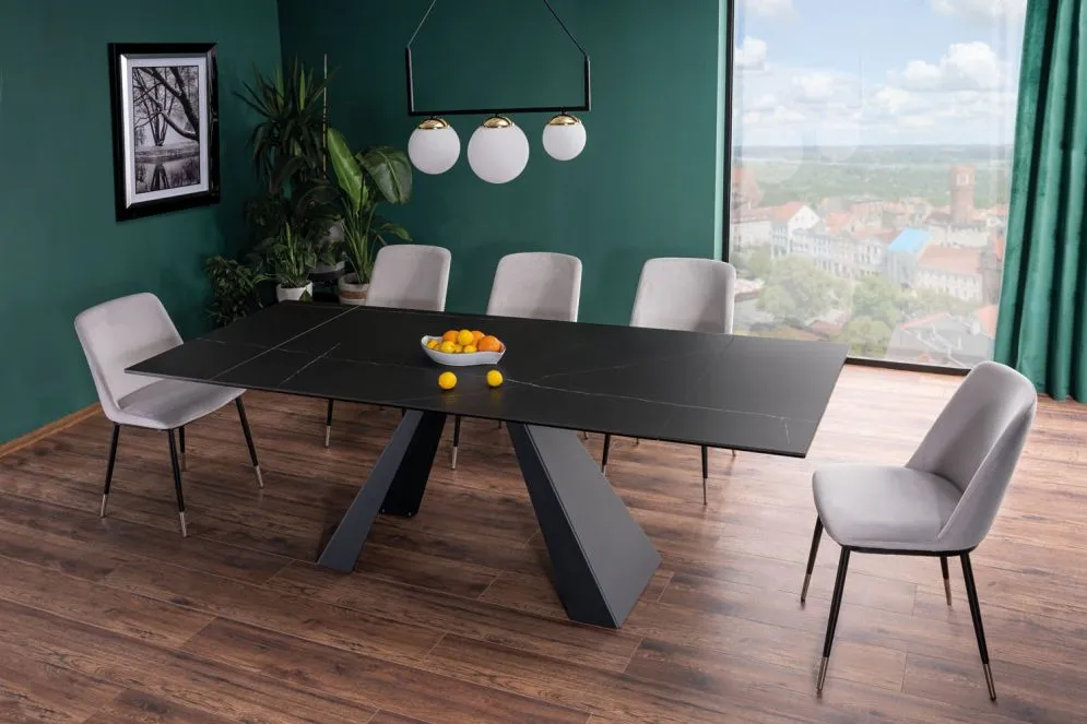 Stół SALVADORE CERAMIC 160(240)x90 czarny I sklep meblowy MIRAT. styl LOFT