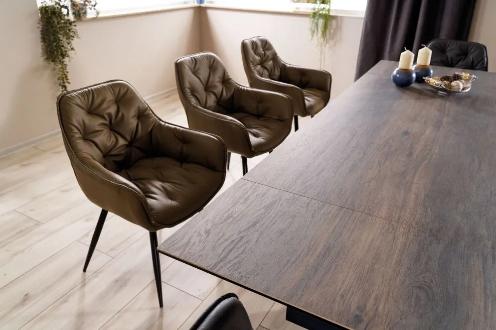 Stół SALVADORE CERAMIC 160(240)x90 brązowy I sklep meblowy MIRAT. styl LOFT