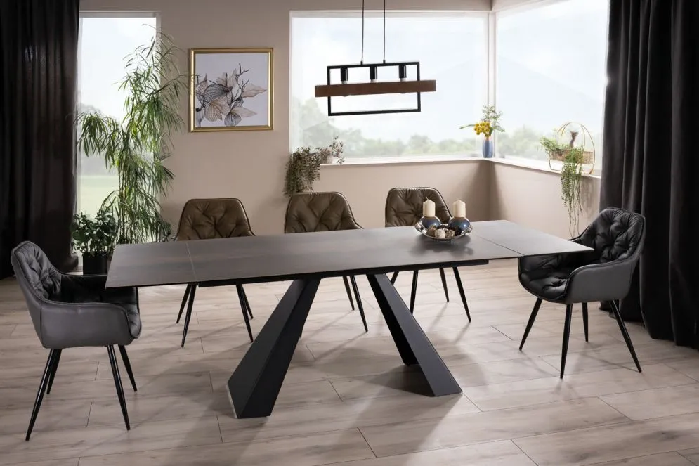 Stół SALVADORE CERAMIC 160(240)x90 brązowy I sklep meblowy MIRAT. styl LOFT