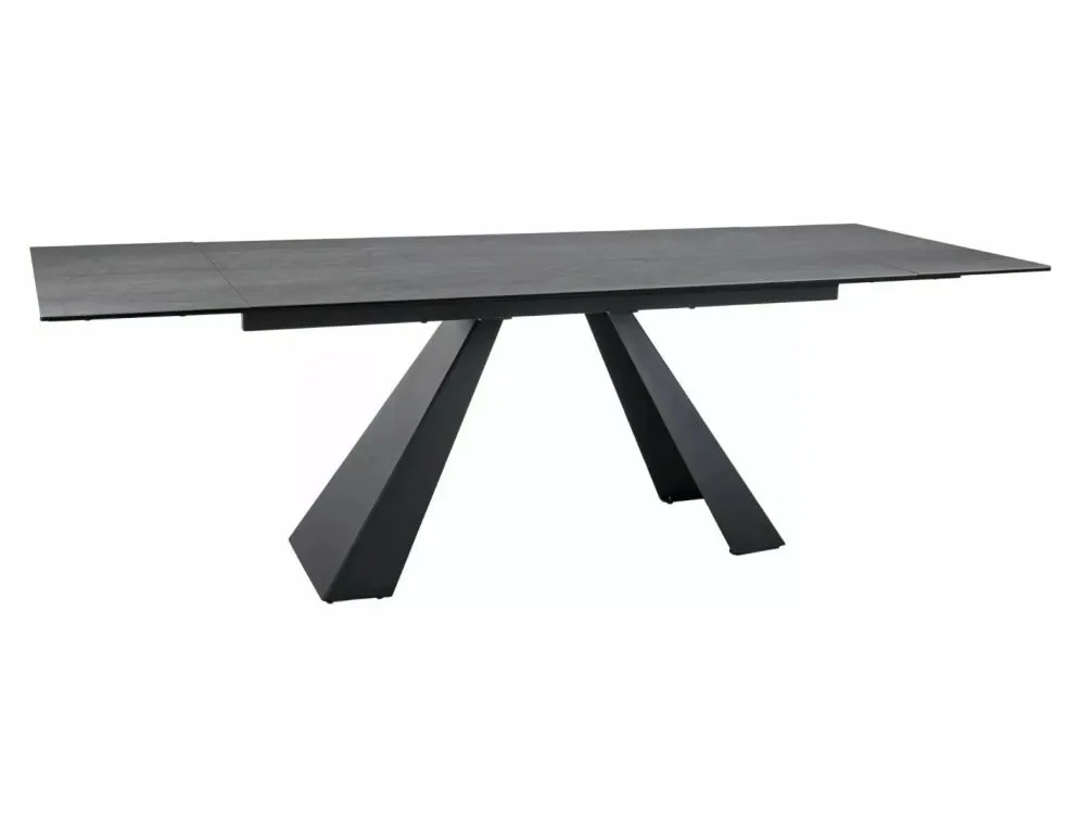 Stół rozkładany SALVADORE CERAMIC 160(240)x90 jasnoszary mat pietra di savoia na metalowej podstawie I sklep meblowy MIRAT. styl LOFT