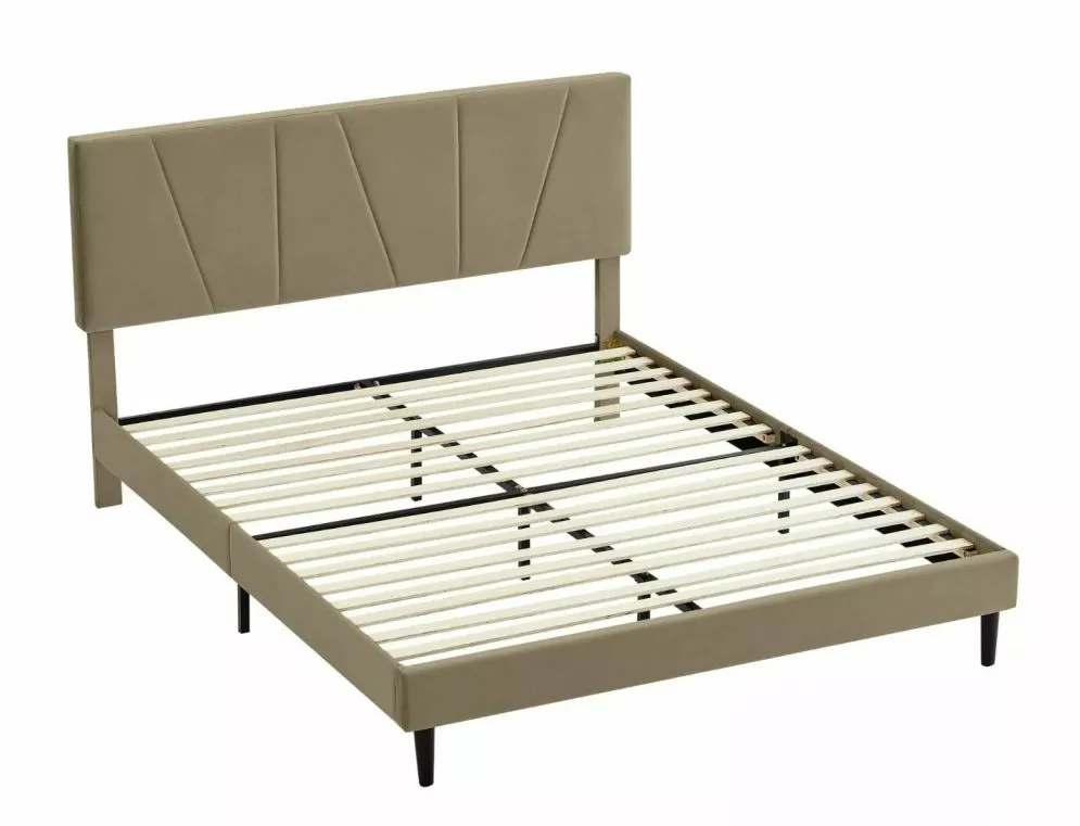 Łóżko tapicerowane SAVANA VELVET 160x200 beżowe w stylu glamour I sklep meblowy MIRAT. styl GLAMOUR