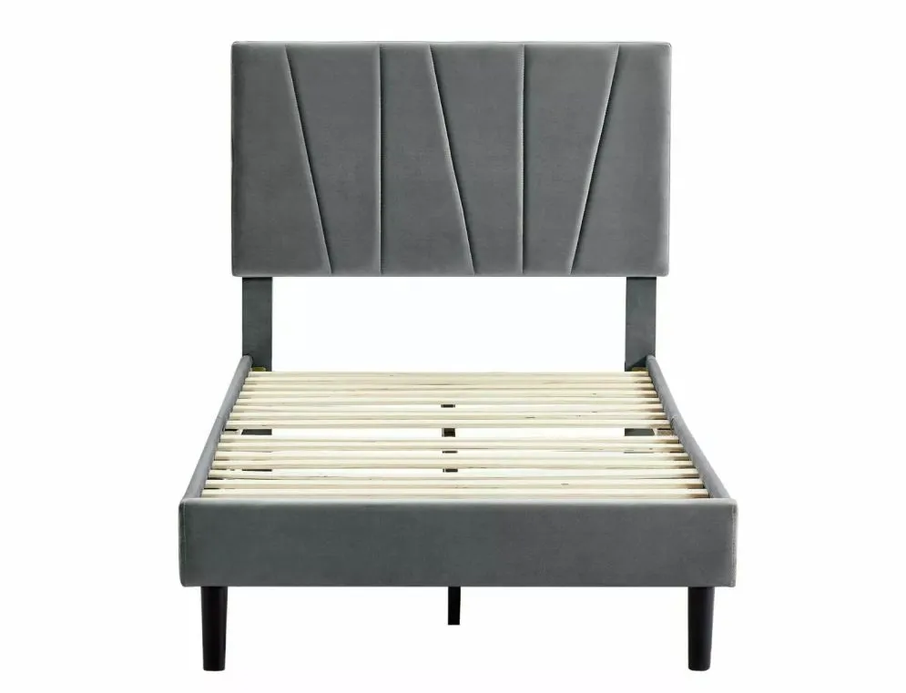 Łóżko tapicerowane SAVANA VELVET 90x200 szare welurowe I sklep meblowy MIRAT. styl GLAMOUR