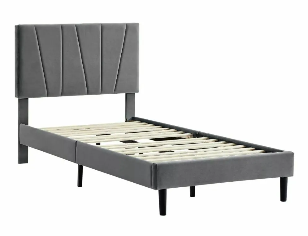 Łóżko tapicerowane SAVANA VELVET 90x200 szare welurowe I sklep meblowy MIRAT. styl GLAMOUR