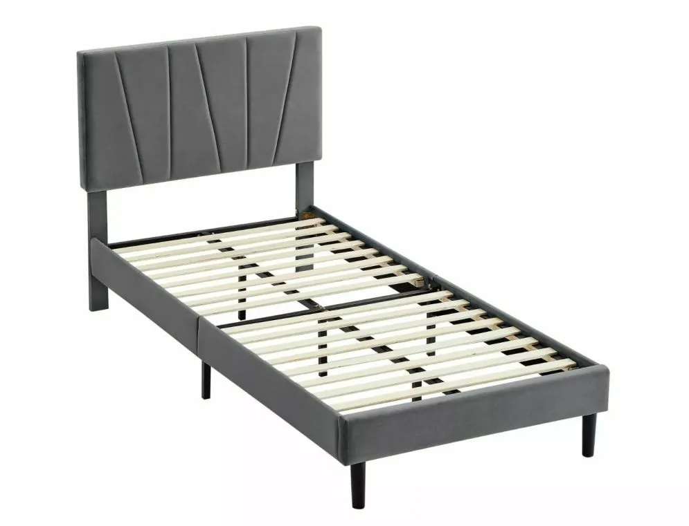 Łóżko tapicerowane SAVANA VELVET 90x200 szare welurowe I sklep meblowy MIRAT. styl GLAMOUR