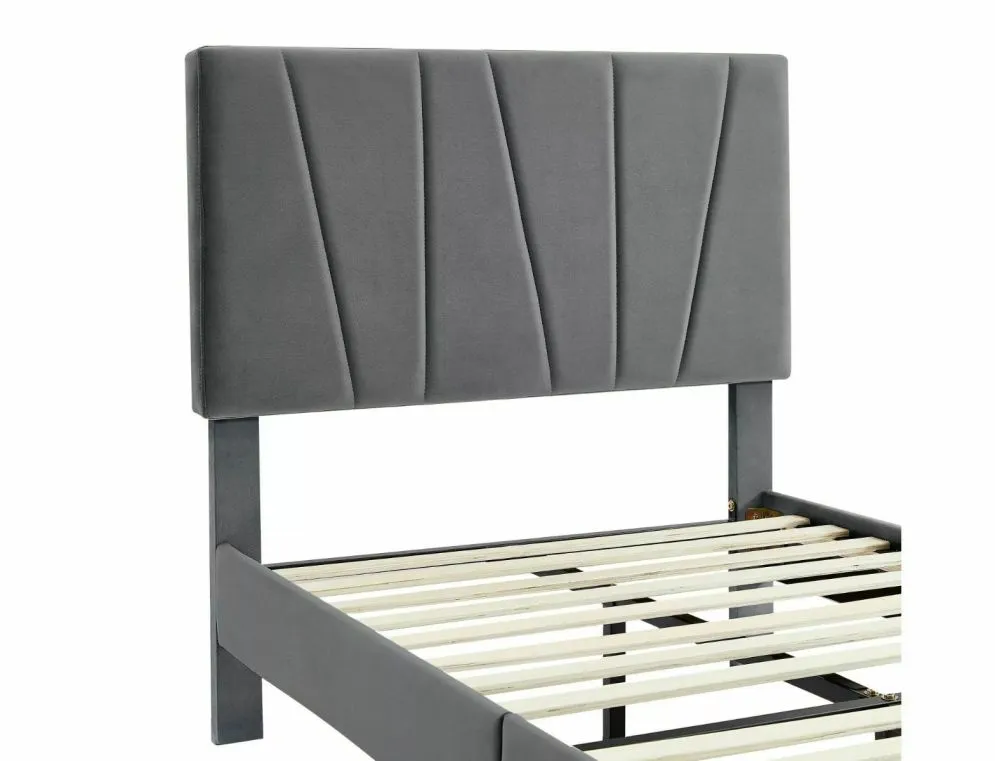 Łóżko tapicerowane SAVANA VELVET 90x200 szare welurowe I sklep meblowy MIRAT. styl GLAMOUR