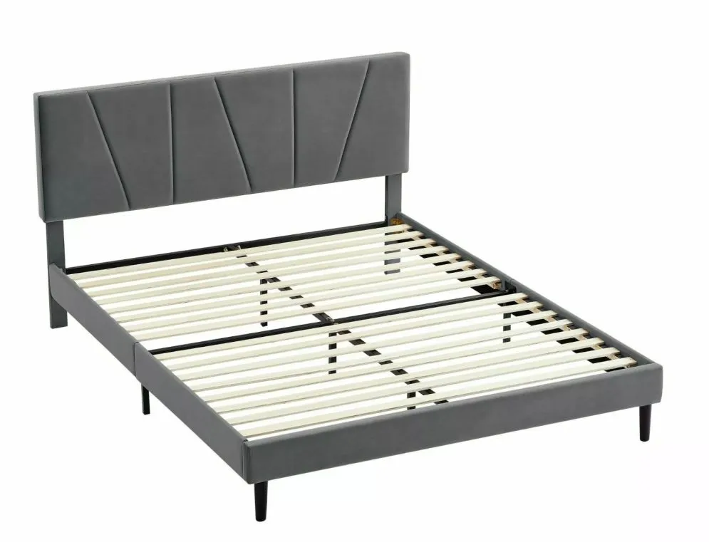 Łóżko tapicerowane SAVANA VELVET 120x200 szare do sypialni I sklep meblowy MIRAT. styl GLAMOUR
