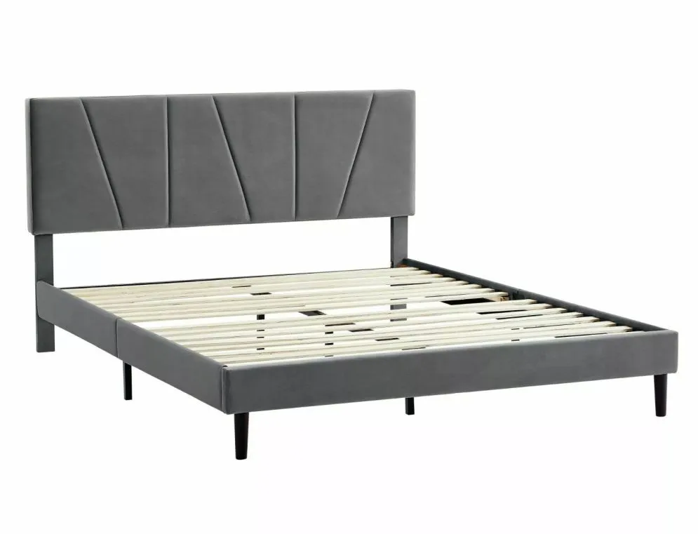 Łóżko tapicerowane SAVANA VELVET 120x200 szare do sypialni I sklep meblowy MIRAT. styl GLAMOUR