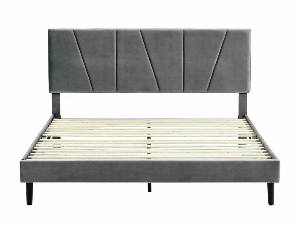 Łóżko tapicerowane SAVANA VELVET 120x200 szare do sypialni I sklep meblowy MIRAT. styl GLAMOUR