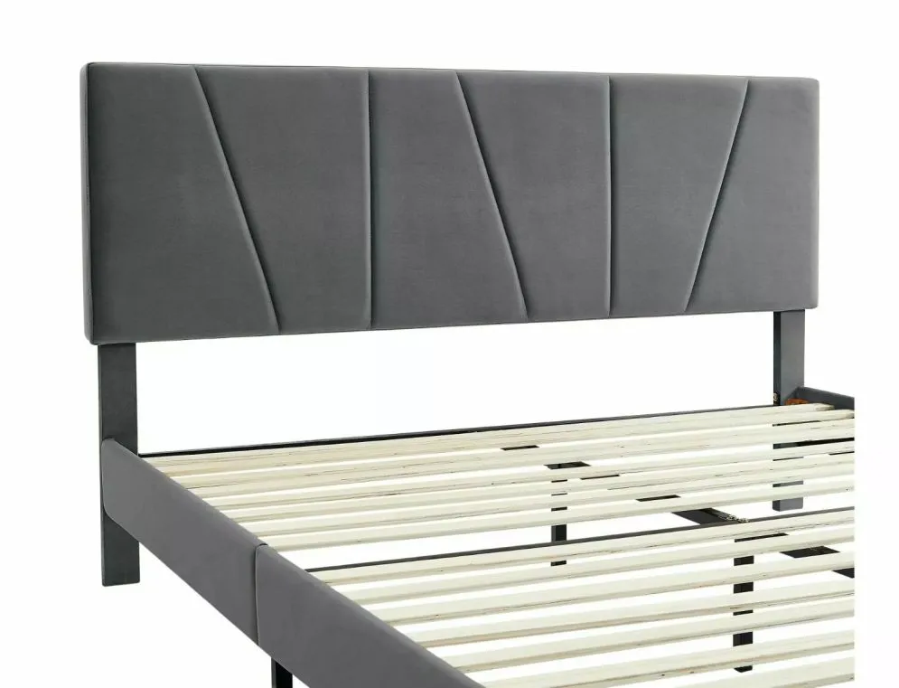 Łóżko tapicerowane SAVANA VELVET 120x200 szare do sypialni I sklep meblowy MIRAT. styl GLAMOUR