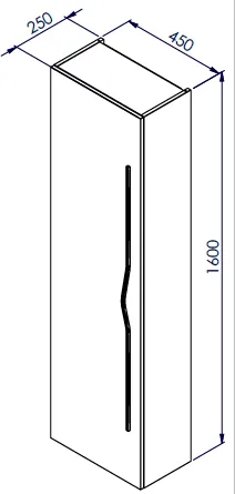Szafka łazienkowa PILAR 1D 45x160cm dąb karmel wysoki słupek I sklep meblowy MIRAT. styl SKANDYNAWSKI kolekcja PILAR