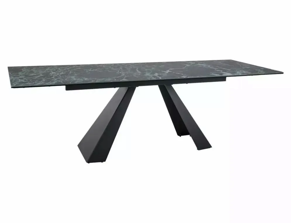 Stół rozkładany SALVADORE CERAMIC 160(240)x90 morski verde alpi z ceramiczym blatem I sklep meblowy MIRAT. styl GLAMOUR, LOFT