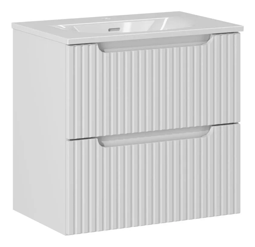 Szafka pod umywalkę NOVA WHITE 82-60-2S 60cm biała ryflowana I sklep meblowy MIRAT. styl RYFLOWANY