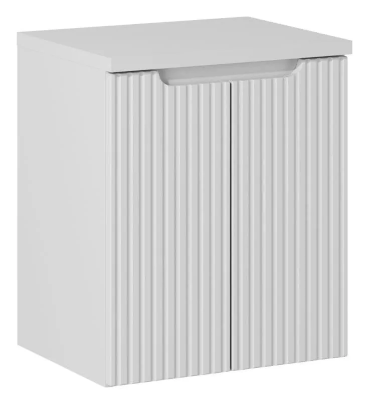 Szafka pod umywalkę NOVA WHITE 82-50-2D 50cm biała ryflowane fronty I sklep meblowy MIRAT. styl RYFLOWANY