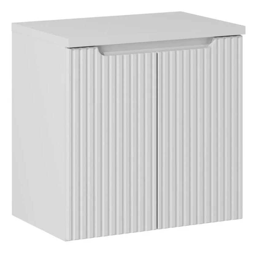 Szafka pod umywalkę NOVA WHITE 82-60-2D 60cm biała ryflowane fronty I sklep meblowy MIRAT. styl RYFLOWANY