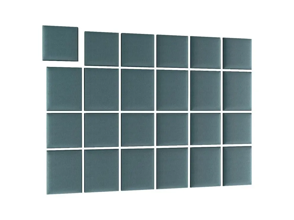 Zestaw 24 welurowych paneli tapicerowanych SQUARE 240x180 morski I sklep meblowy MIRAT.