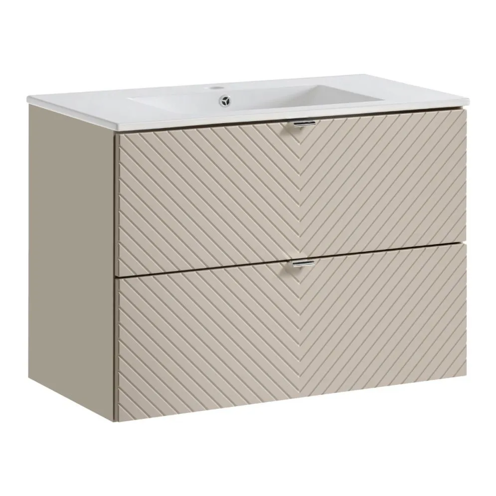 Szafka pod umywalkę VIVA CASHMERE 2S 80cm kaszmirowy mat I sklep meblowy MIRAT. styl GLAMOUR, RYFLOWANY