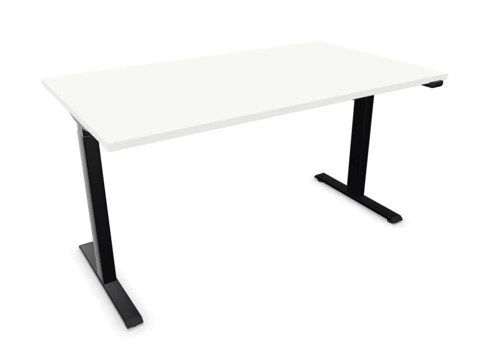 Biurko eCOMO 140x70cm białe z regulacją wysokości elektryczne I sklep meblowy MIRAT.