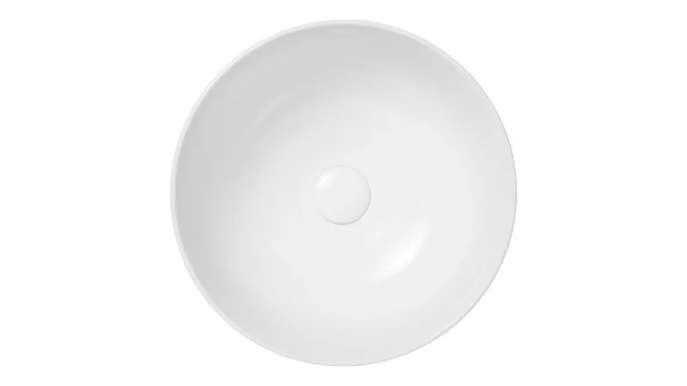 Umywalka ceramiczna nablatowa SHELL 39 cm biała okrągła | MIRAT