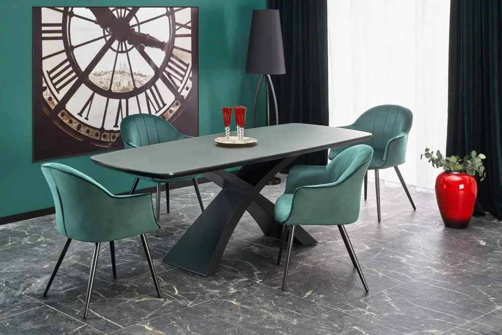 Krzesło tapicerowane K468 VELVET zielone nowoczesne welurowe | MIRAT. w stylu GLAMOUR kolekcja