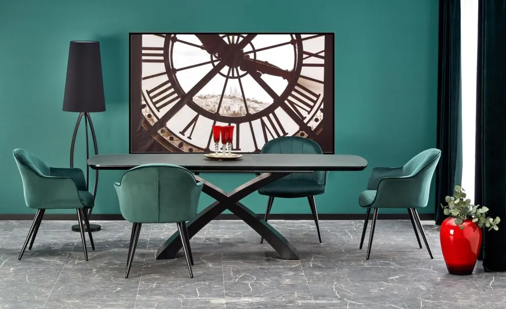 Krzesło tapicerowane K468 VELVET zielone nowoczesne welurowe | MIRAT. w stylu GLAMOUR kolekcja