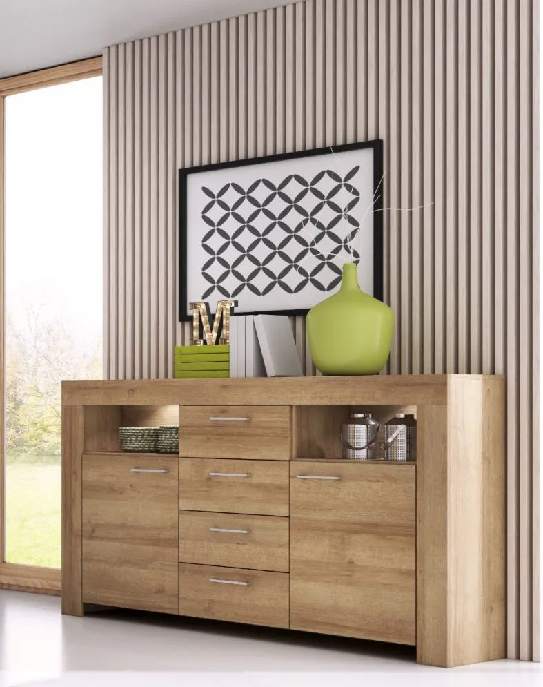 Komoda BROKON 155 dąb riviera z szufladami | MIRAT. w stylu kolekcja BROKON