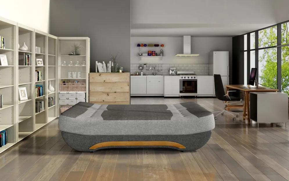 Sofa rozkładana z funkcją spania EWA II czarna/szara wersalka | MIRAT.