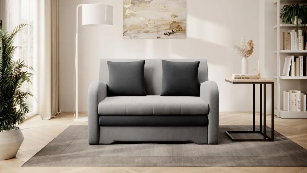 Sofa rozkładana z funkcją spania ARIO jasnoszara/szara z pojemnikiem I sklep meblowy MIRAT.