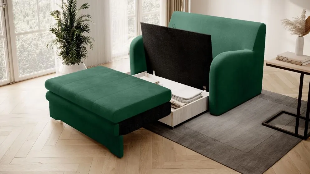 Sofa rozkładana z funkcją spania ARIO zielona do salonu I sklep meblowy MIRAT.