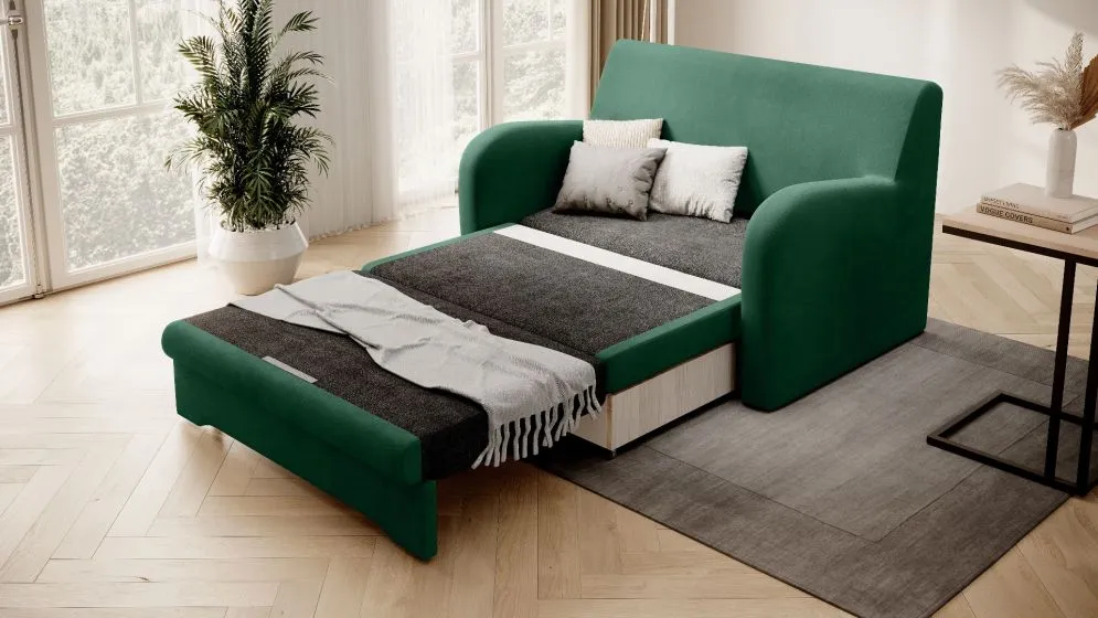 Sofa rozkładana z funkcją spania ARIO zielona do salonu I sklep meblowy MIRAT.