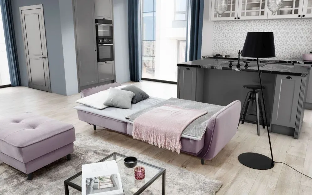 Sofa rozkładana BELLIS VELVET żółta I sklep meblowy MIRAT.