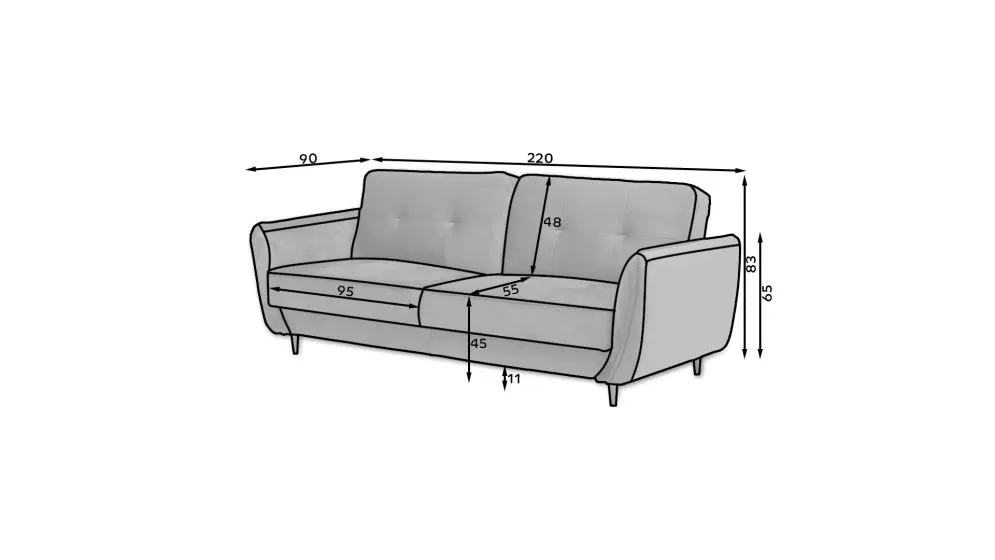Sofa rozkładana BELLIS VELVET żółta I sklep meblowy MIRAT.