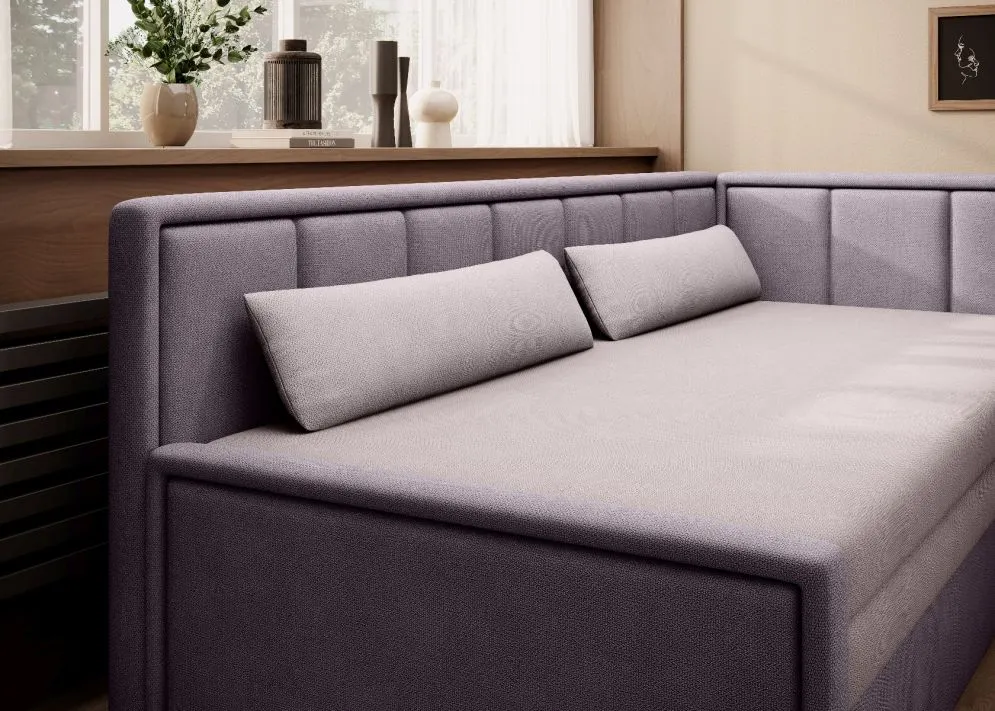 Sofa rozkładana z funkcją spania FULGEO fioletowa/różowa lewa I sklep meblowy MIRAT.