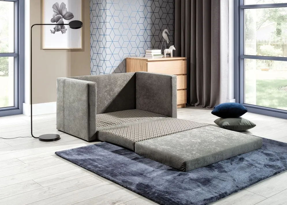 Sofa rozkładana z funkcją spania NEVA szara dla dziecka | MIRAT.