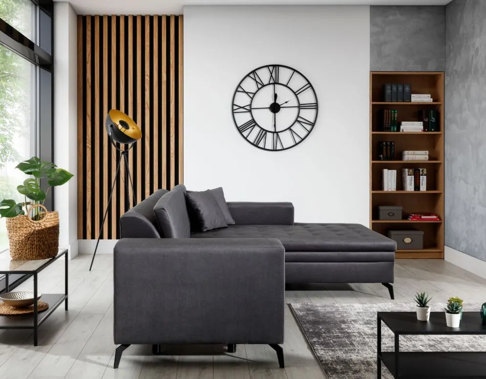 Narożnik z funkcją spania SOLANGE VELVET zielony prawy rozkładany | MIRAT. w stylu GLAMOUR kolekcja
