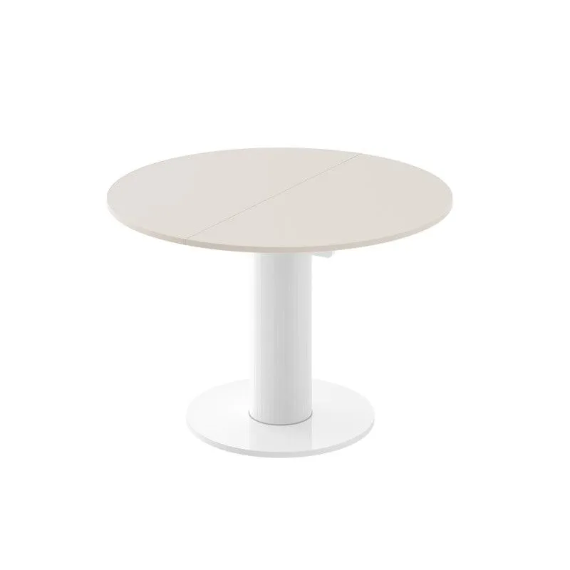 Stół rozkładany SOLO LUX 100(144)x100 cappuccino połysk/biały połysk do salonu I sklep meblowy MIRAT.
