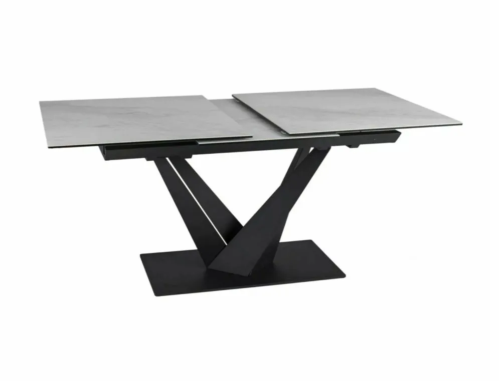 Stół rozkładany SORENTO CERAMIC 160(220)x90 biały/czarny mat ceramiczny I sklep meblowy MIRAT. styl GLAMOUR